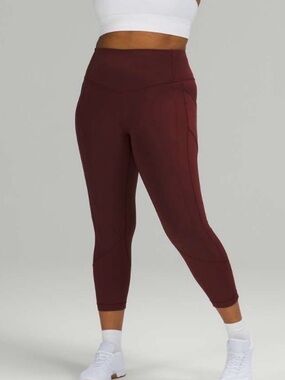Lululemon All The Right Places Crop 23” ~ 6 ~ Red Merlot